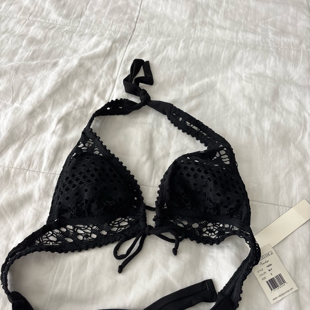 Robin Piccone Black Crochet Bralette